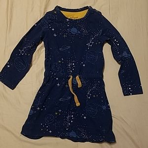 Little girls navy dress galaxy print.